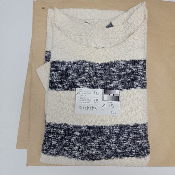 Lou and Grey Sweater Nautical Pullover Beachy Blue and White Striped Small 404 - Picture 12 of 13